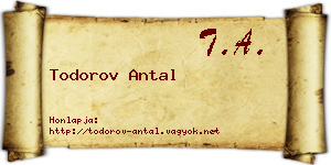 Todorov Antal névjegykártya